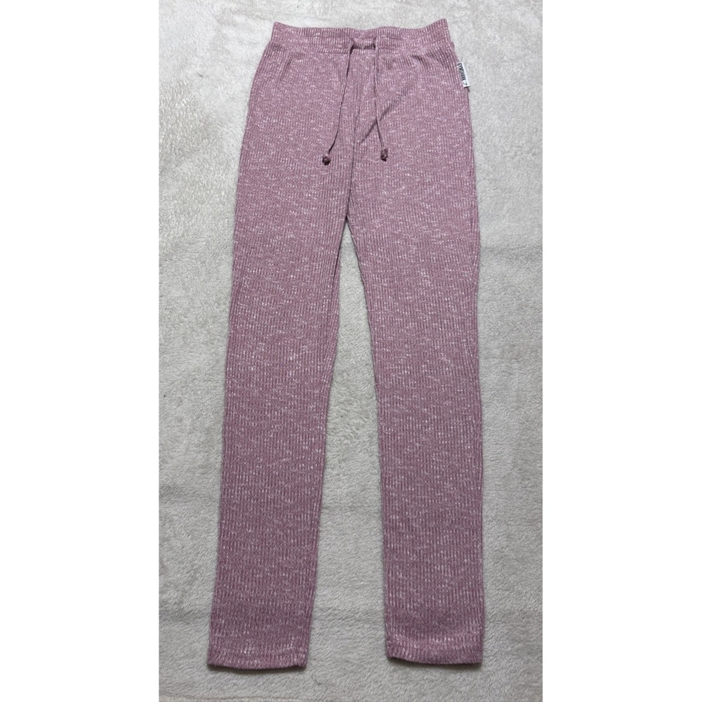 Gymshark Womens Slounge Ribbed Leggings Jogger Size Small Pink Stretch High Rise